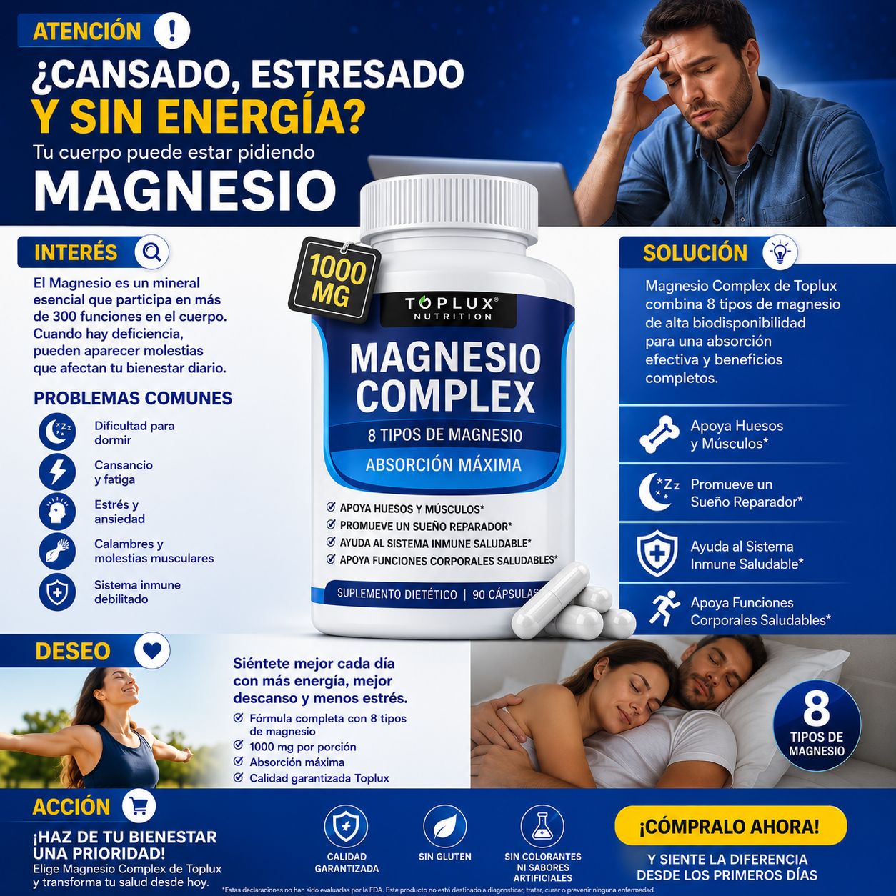 MAGNESIO COMPLEX  8 en 1 - 1000 MG