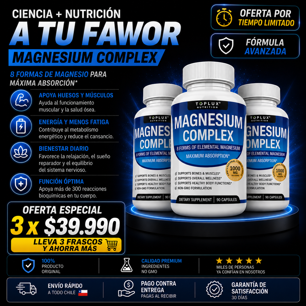 MAGNESIO COMPLEX  8 en 1 - 1000 MG